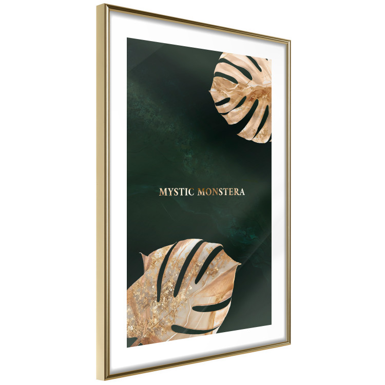 Wall Poster Mystical Monstera - Decorated Exotic Leaves on a Dark Green Background 149244 additionalImage 9