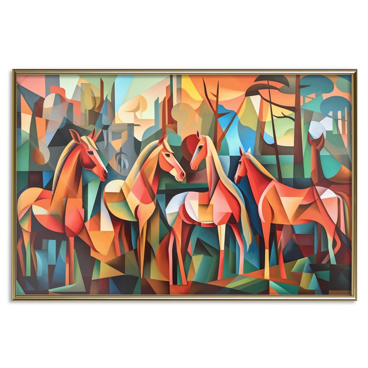 Poster Cubist Horses - Geometric Composition Generated by AI 151144 additionalImage 26