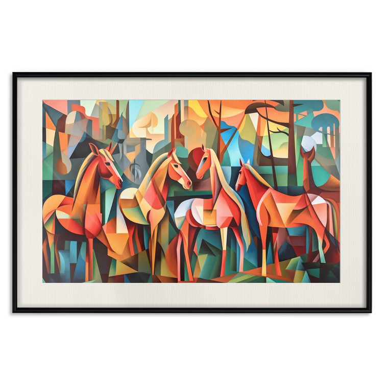 Poster Cubist Horses - Geometric Composition Generated by AI 151144 additionalImage 3