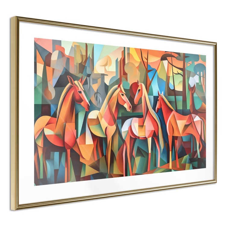 Poster Cubist Horses - Geometric Composition Generated by AI 151144 additionalImage 7