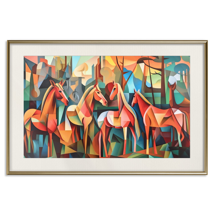 Poster Cubist Horses - Geometric Composition Generated by AI 151144 additionalImage 2