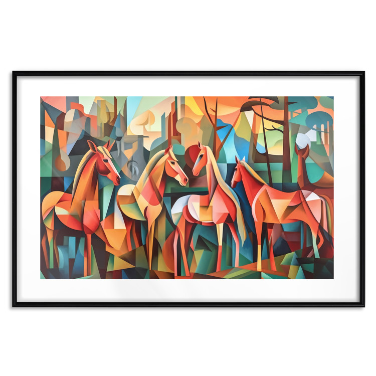 Poster Cubist Horses - Geometric Composition Generated by AI 151144 additionalImage 17