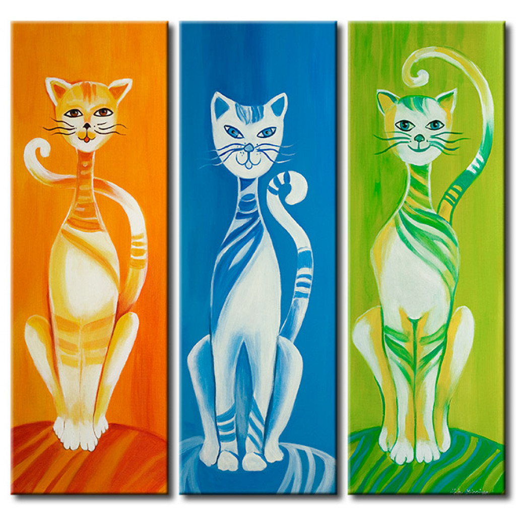 Schilderij  Katten: Kleurrijke Kittens