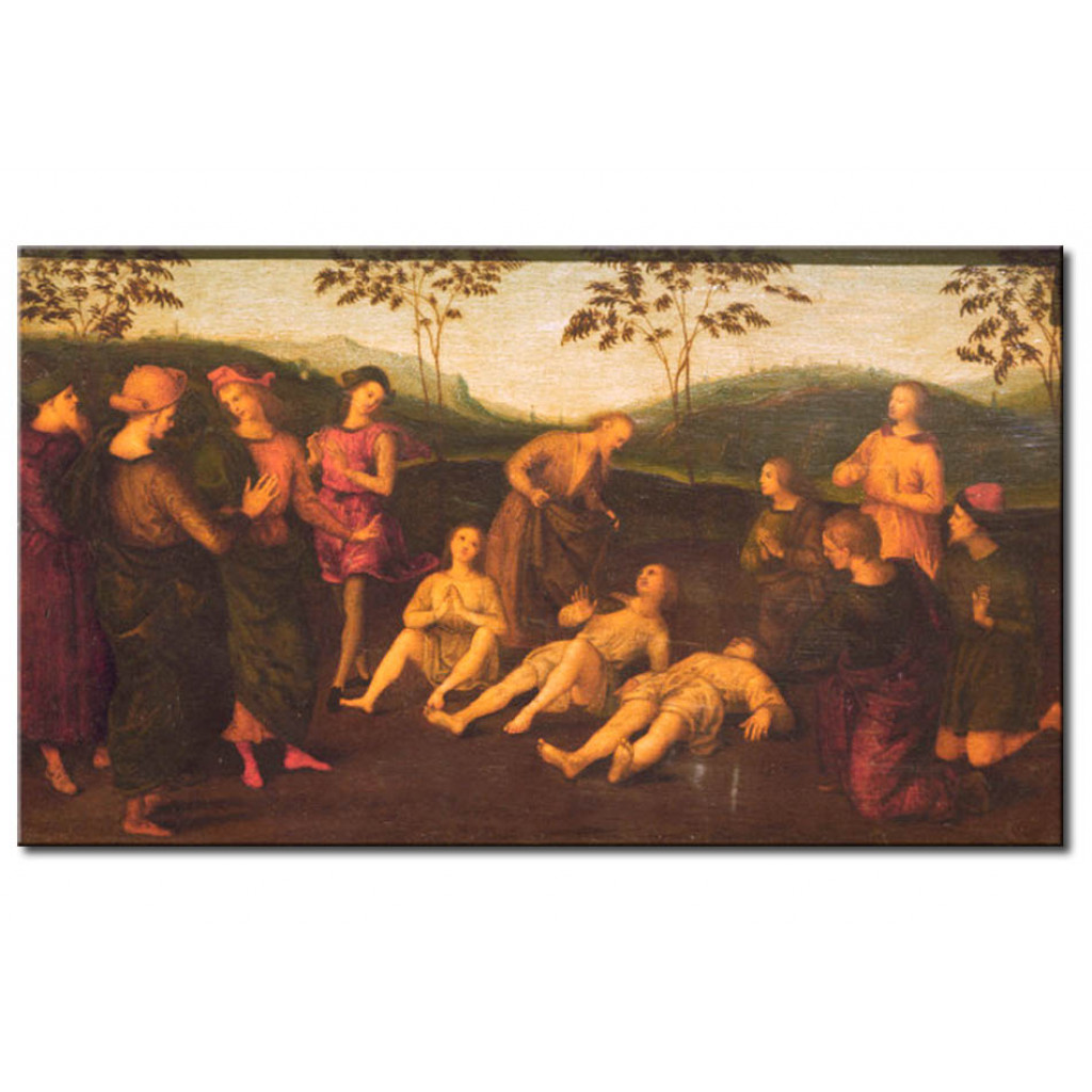Schilderij  Rafael Santi: The Miracle Of St. Eusebius Of Cremona (?)