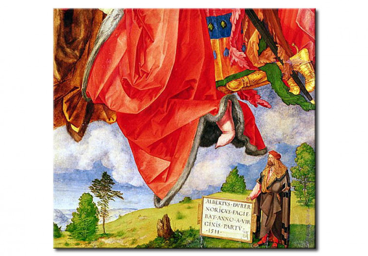 Réplica de pintura El Retablo Landauer, el Día de Todos los Santos, detalle que muestra autorretrato 53844