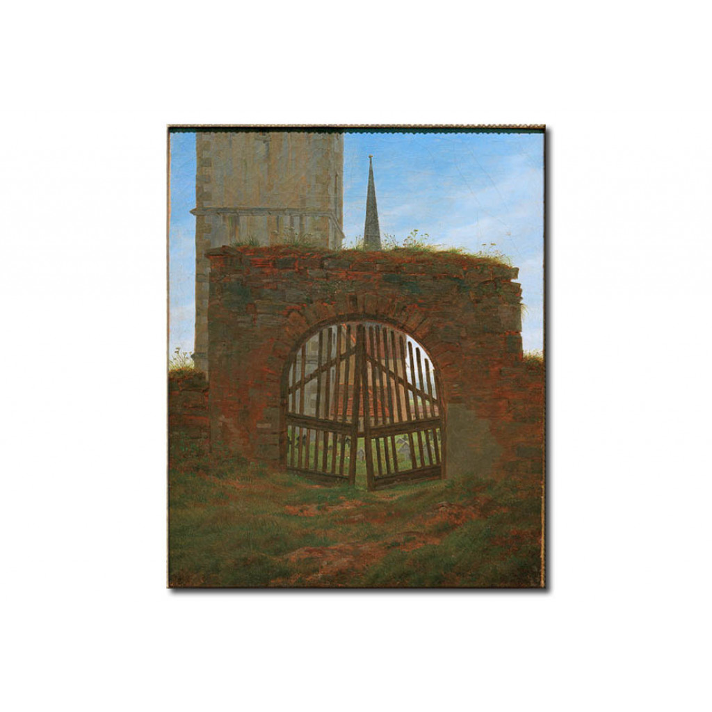 Schilderij  Caspar David Friedrich: The Cemetery Gate