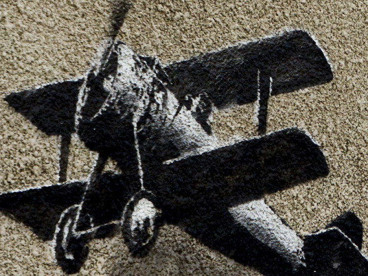 Bild auf Leinwand Flugzeug (Banksy) 58944 additionalImage 4