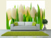 Wall Mural White Tulips - Natural Floral Motif with Energetic Green 60344