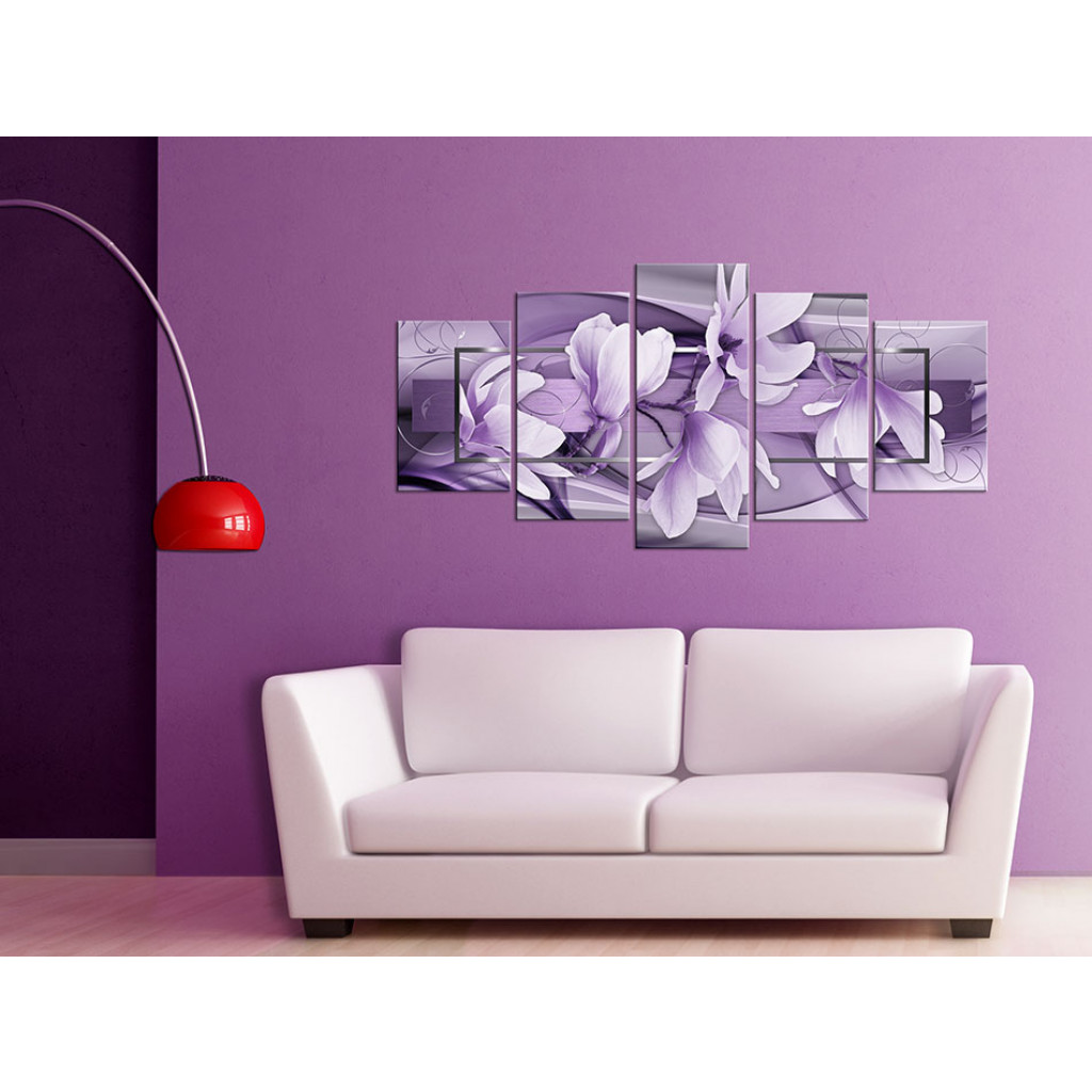 Schilderij  Magnolias: Purple Wave