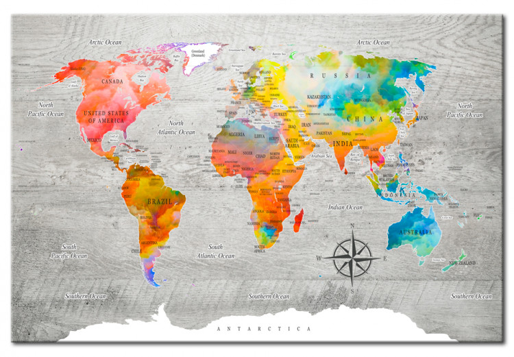 Tablero decorativo en corcho Multicolored Travels [Cork Map] 92244 additionalImage 2