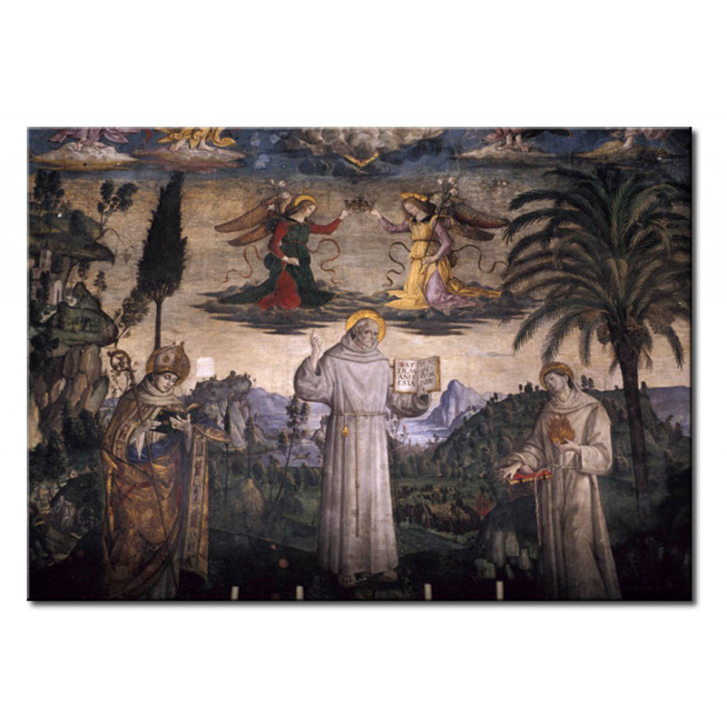 Reprodukcja Obrazu St. Bernard Of Siena With Saints Louis Of Toulouse And Anthony Of Padua