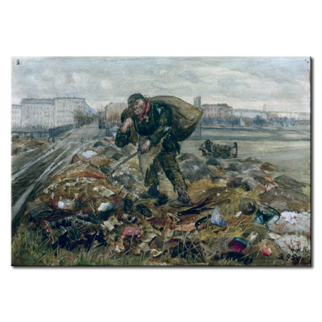 Schilderij  Heinrich Zille: Müllsammler