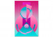 Quadro Astrazione geometrica - variazione di figure rosa e blu 117954