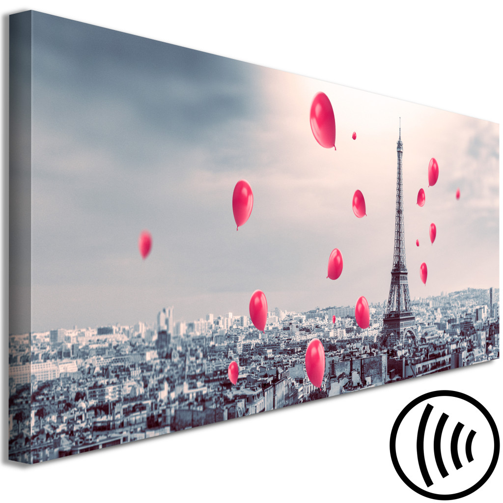 Obraz Paryski Balonik (1-częściowy) Wąski Czerwony