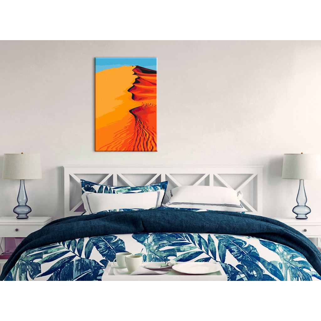 Obraz Do Malowania Po Numerach Gorące Piaski - Pomarańczowe Wydmy Na Tle Błękitnego Nieba