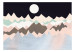 Carta da parati moderna Mountains at Night - Mountain Peaks Against the Backdrop of the Moonlit Sky 145754 additionalThumb 1