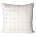 Mikrofaser Kissen Elegant grids - a golden geometric composition in glamour style cushions 146854