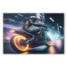 Canvas Print Speed of Light - Motorcyclist During Night City Race 150654 additionalThumb 7
