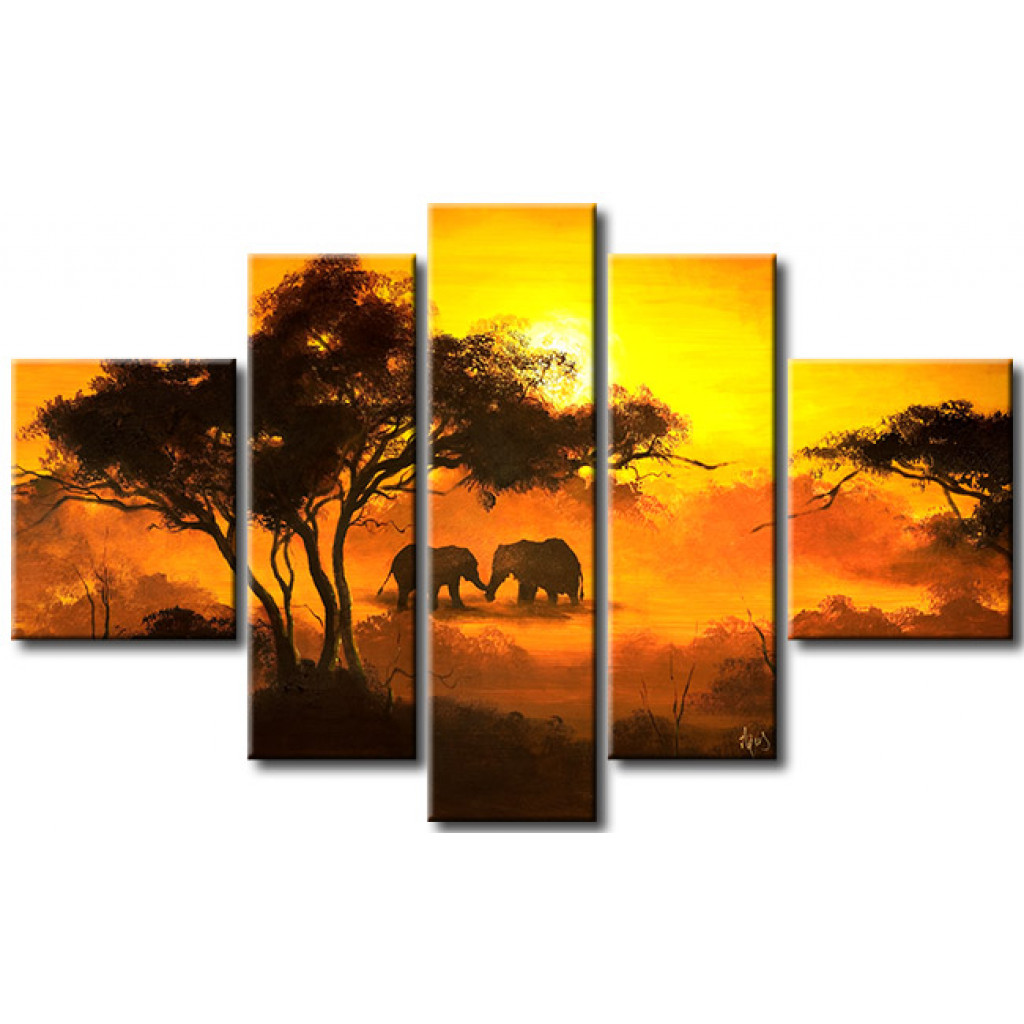 Målning Elefanter På En Dejt