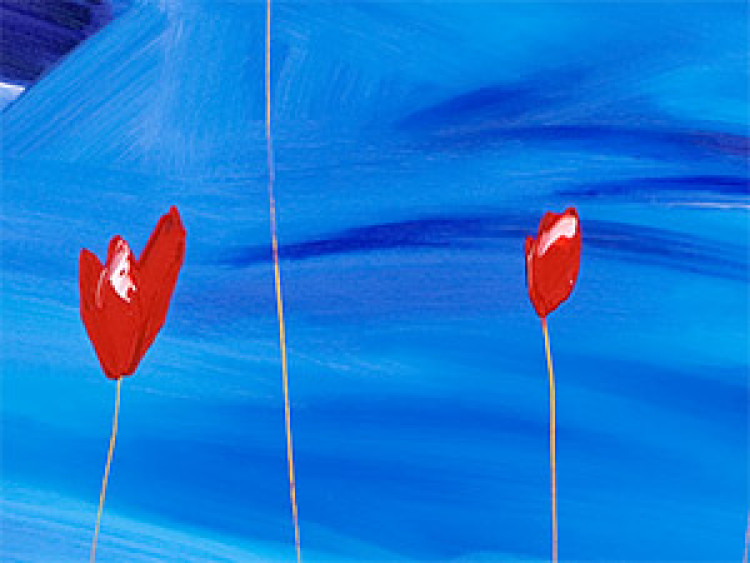 Quadro contemporaneo Tulipani su sfondo azzurro  48654 additionalImage 3