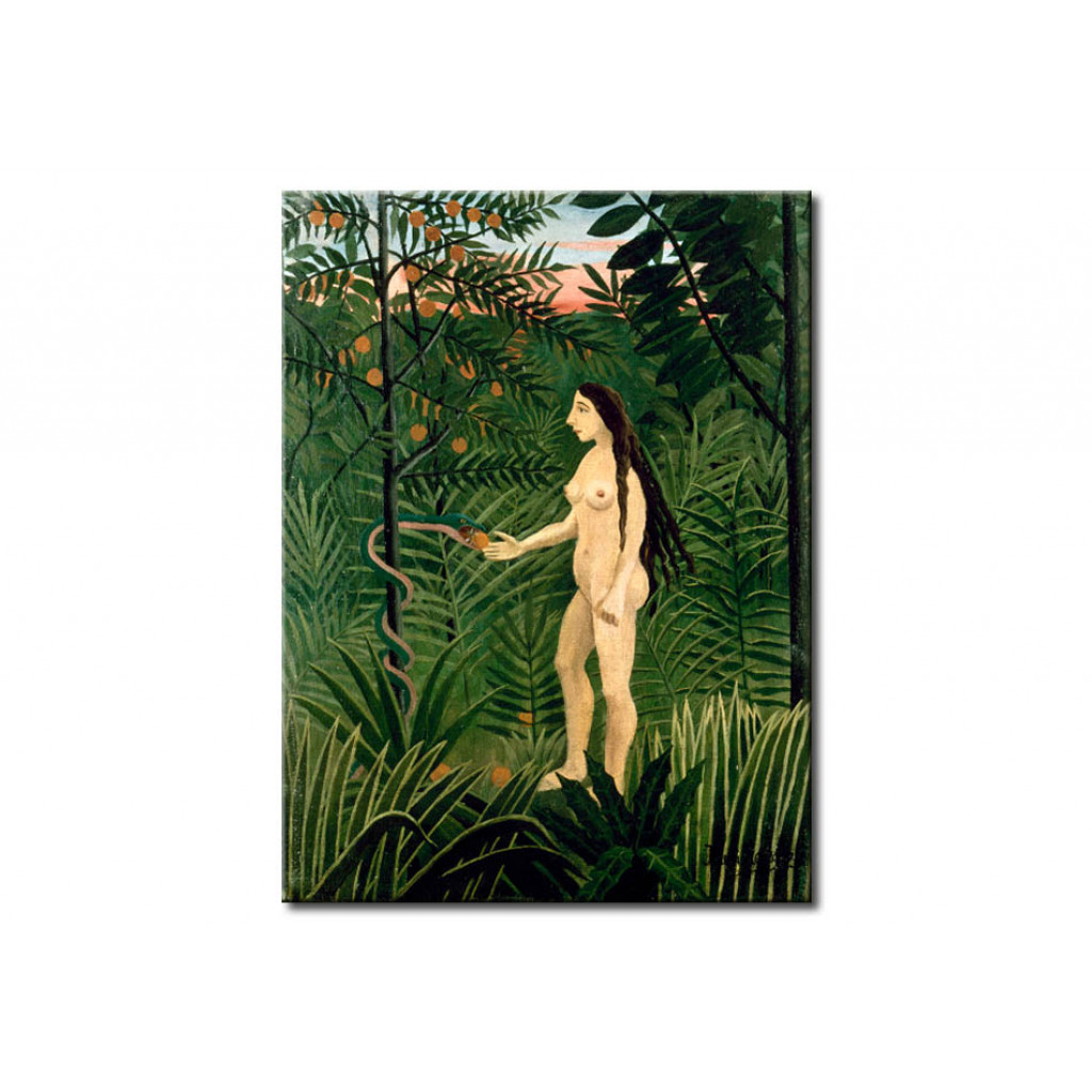 Schilderij  Henri Rousseau: Eve Receives The Apple