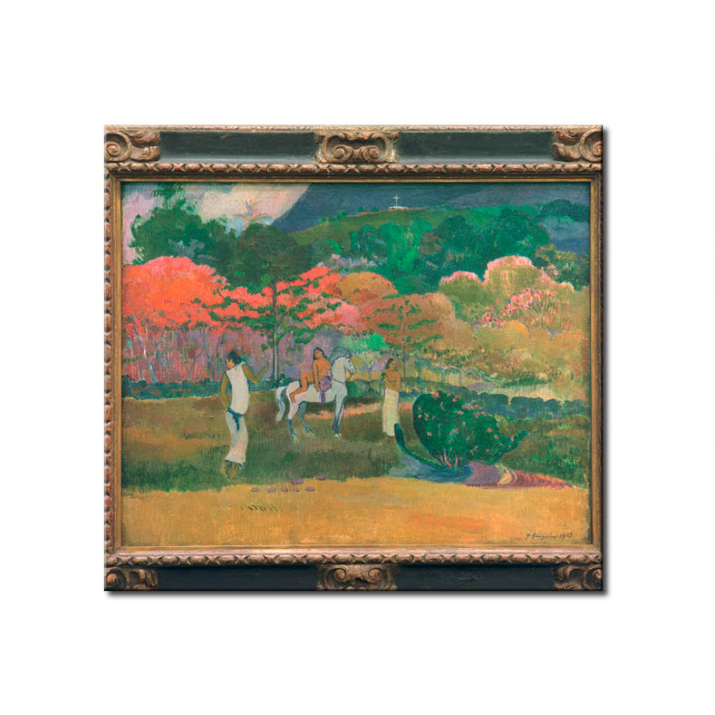 Schilderij  Paul Gauguin: Frauen Mit Weißem Pferd
