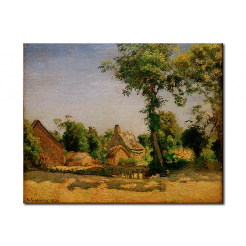 Schilderij  Camille Pissarro: Paysage (Le Village De Melleraye)