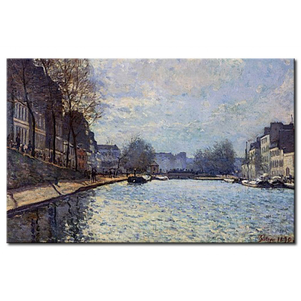 Schilderij  Alfred Sisley: View Of The Canal Saint-Martin, Paris