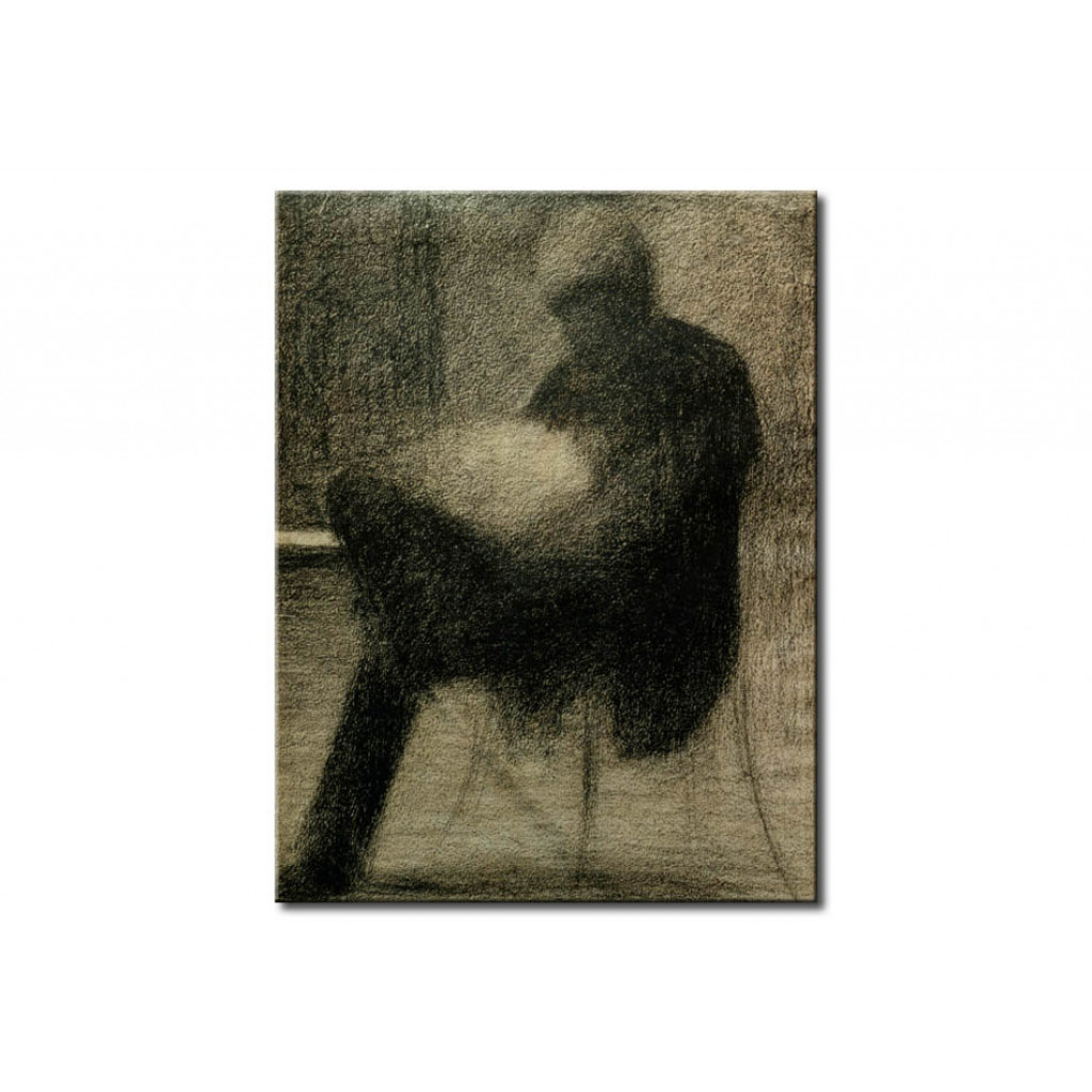 Målning Homme Assis, Lisant Sur Une Terrasse (Le Père De L'artiste)