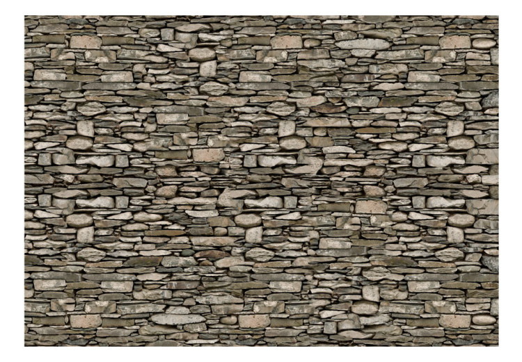 Fototapeta Mur - ściana w deseń muru z szarego kamienia o różnych kształtach 61854 additionalImage 1