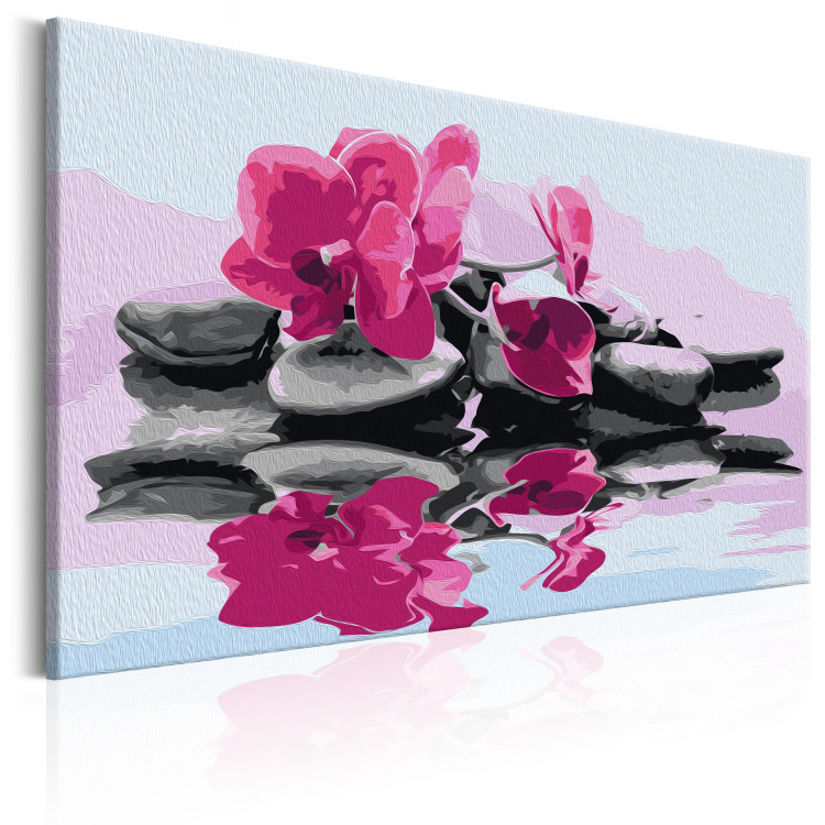 Obraz do malowania po numerach Orchidea i kamienie zen w lustrze wody 107164 additionalImage 5