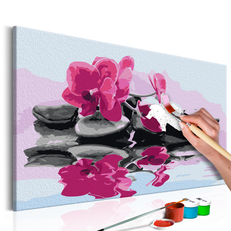 Kit de peinture Orchidée et pierres zen dans un mirroir d'eau 107164 additionalImage 3