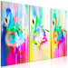 Canvas Art Print Colourful Flamingos (3 Parts) 108164 additionalThumb 2