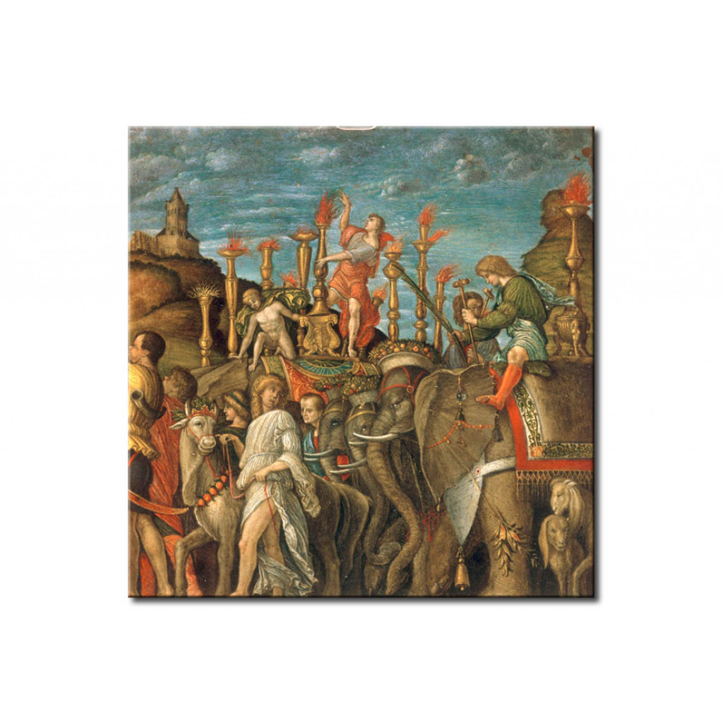 Schilderij  Andrea Mantegna: Triumph Of Caesar-Sacrificed Bulls And Elephants