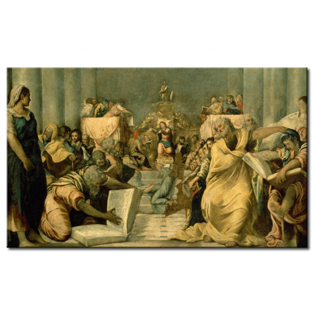 Schilderij  Tintoretto: The 12yearold Jesus In The Temple