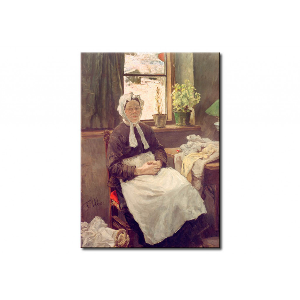 Schilderij  Fritz Von Uhde: The Old Seamstress