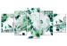 Obraz Zielone róże - delikatny roślinny pentaptyk w odcieniach zieleni 118364