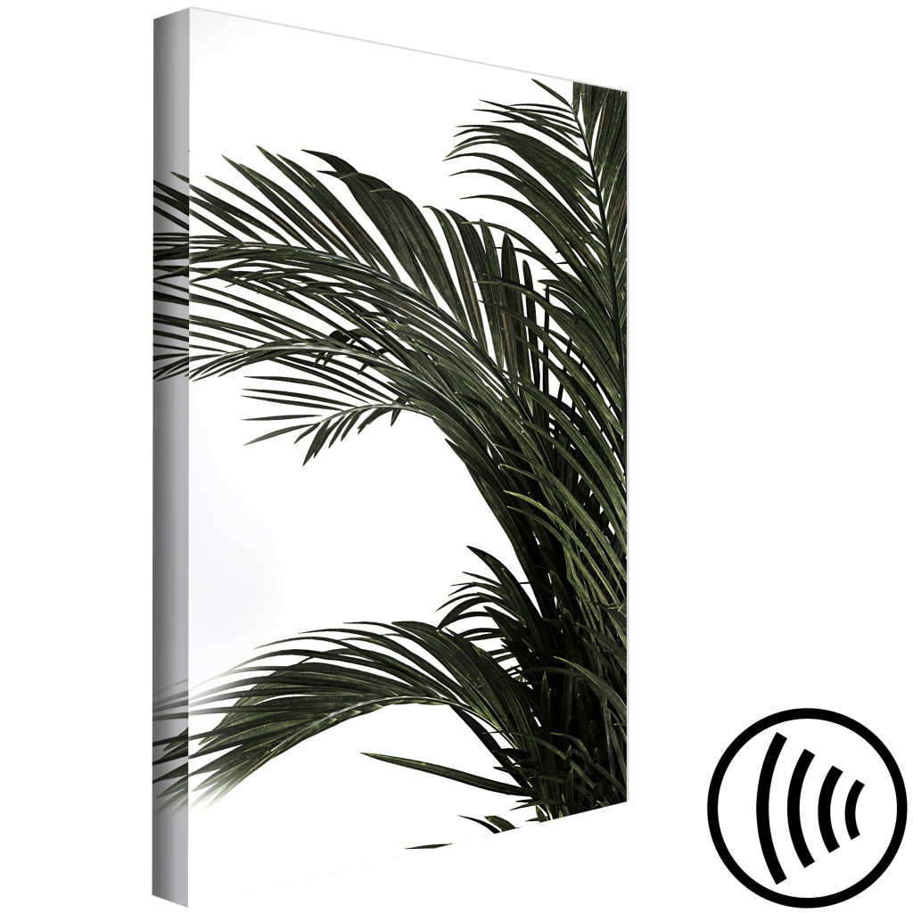 Schilderij  Landschappen: Home Palmboom - Minimalistisch Botanisch Motief Met Palmbladeren