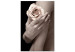Canvas Art Print Tea rose on a hand - photo of a woman holding a flower in her hand 128064