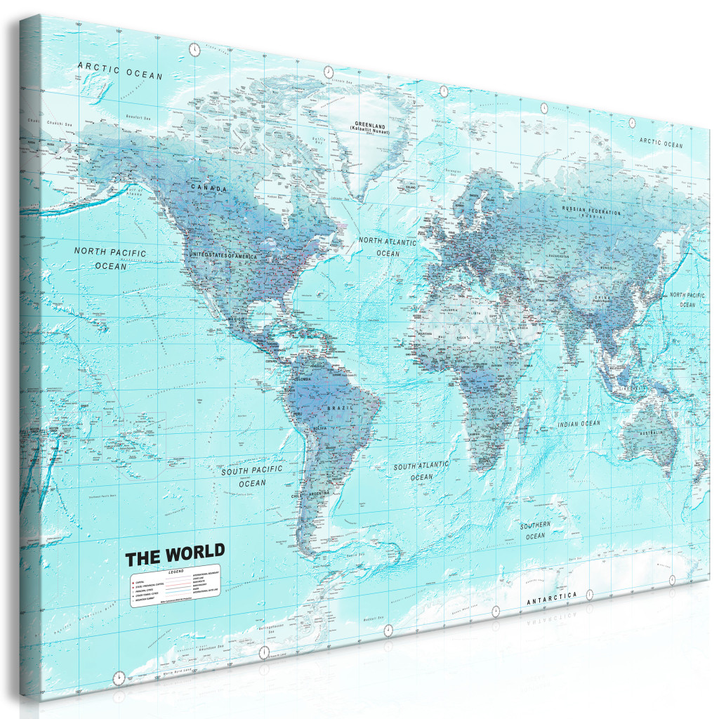 Schilderij World Map: Sky Blue World II [Large Format]