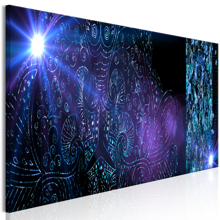 Canvas Fluorescent ornament - Abstraction with a blue-purple pattern 135564 additionalImage 2