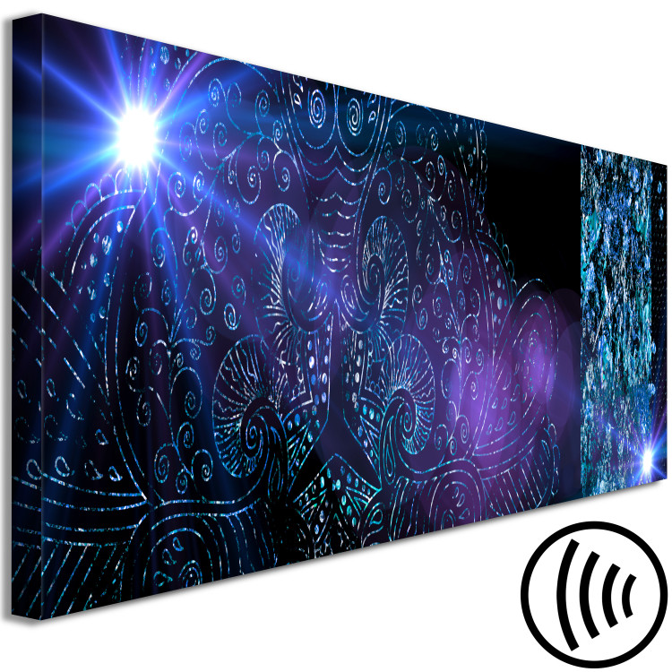 Canvas Fluorescent ornament - Abstraction with a blue-purple pattern 135564 additionalImage 6