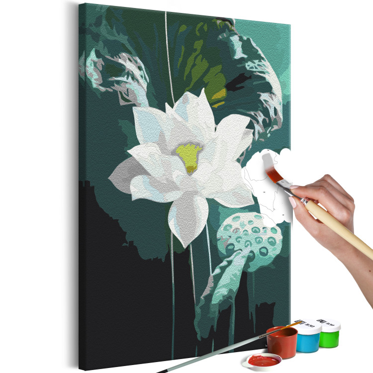 Obraz do malowania po numerach Kwiat w turkusach 138664 additionalImage 4