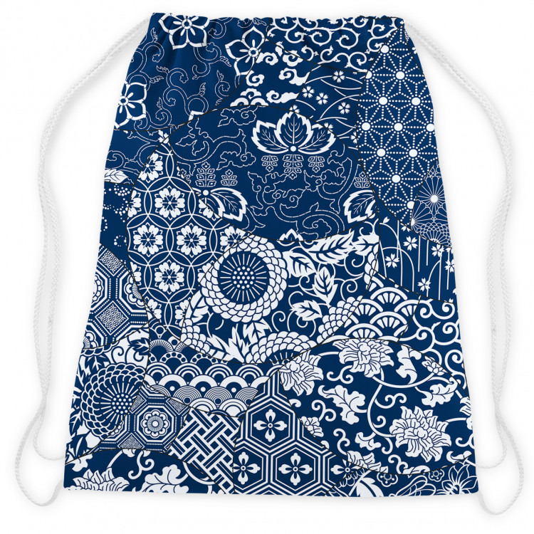 Worek plecak Kwiatowa mozaika - kompozycja w odcieniach niebieskiego i bieli 147464 additionalImage 2
