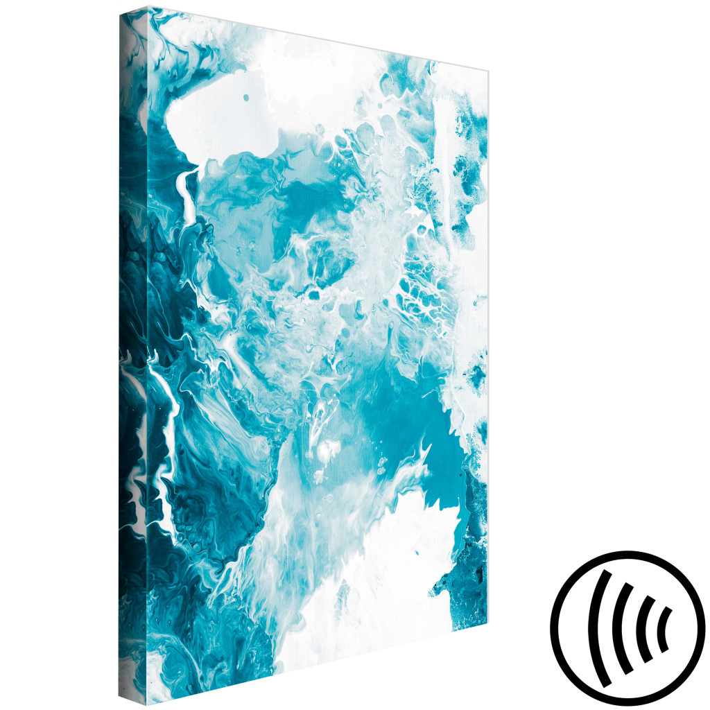 Obraz Abstrakcyjny Błękit - Morskie Kolory Przypominające Marmur