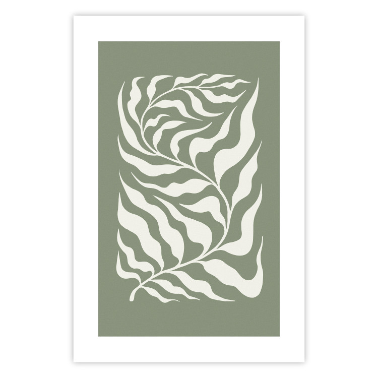 Wall Poster Plant on a Sage Background - Abstract Leaves Inspired by Matisse 150064 additionalImage 23