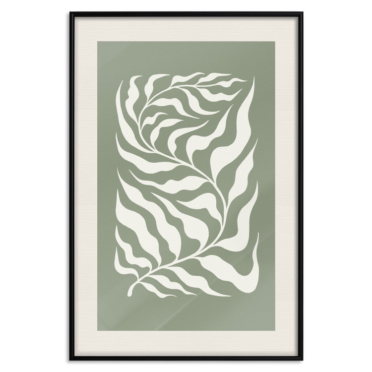Wall Poster Plant on a Sage Background - Abstract Leaves Inspired by Matisse 150064 additionalImage 26