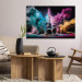 Canvas Art Print Rock Concert - Exploding Instruments on Stage in Colored Dust 150664 additionalThumb 9