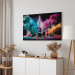 Canvas Art Print Rock Concert - Exploding Instruments on Stage in Colored Dust 150664 additionalThumb 4