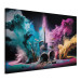 Canvas Art Print Rock Concert - Exploding Instruments on Stage in Colored Dust 150664 additionalThumb 2